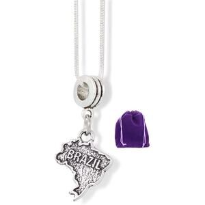 Brazil Country Map Charm Brazilian Necklace